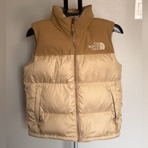 NorthFace Neutral Tan Puffer Vest